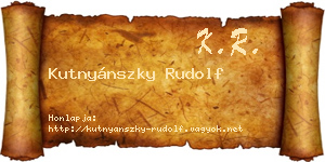 Kutnyánszky Rudolf névjegykártya