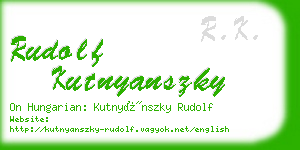 rudolf kutnyanszky business card